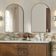 image 2 of Living and Home Arch-Shape Metal Framed Wall Mirror Decorative - 50*75cm Black