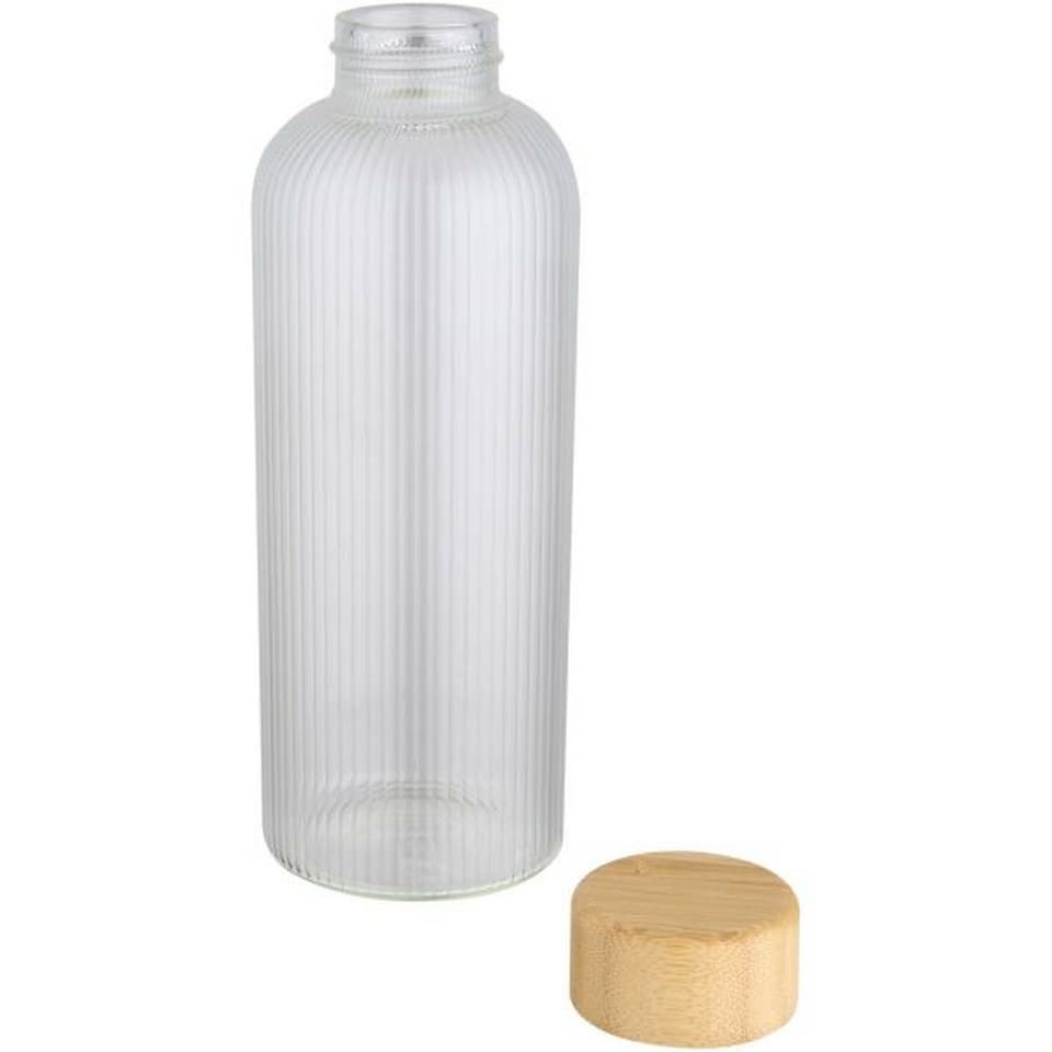 image 1 of Floso Bamboo Lid 650ml Water Bottle | Clear | Transparent | 1