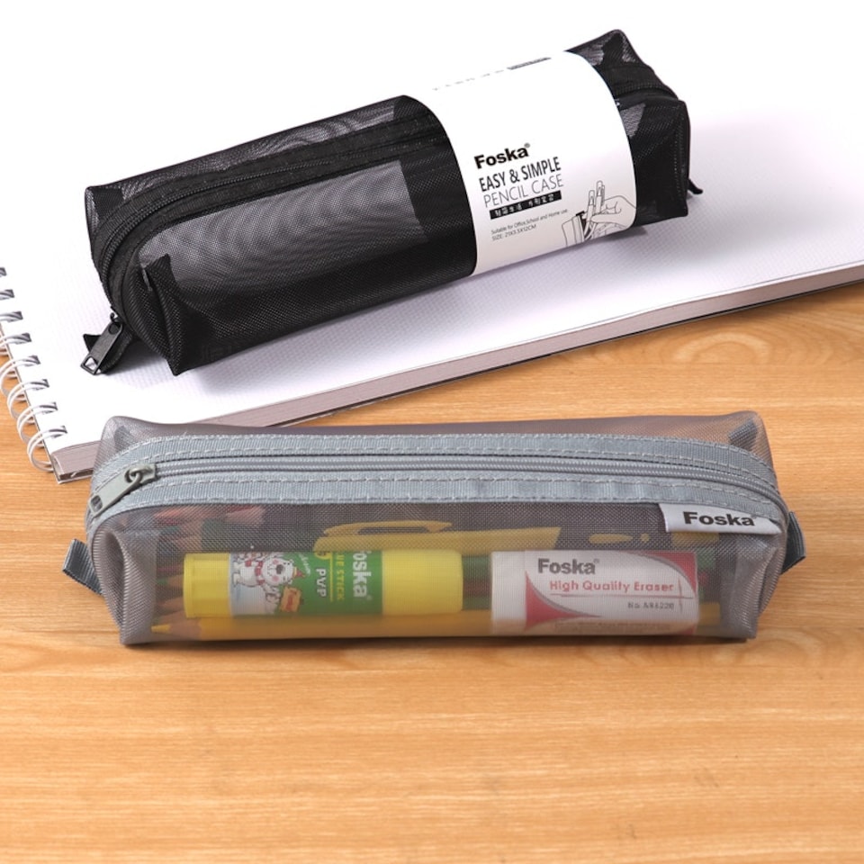 image 1 of Easy and Simple Nylon Net Student Pencil Case