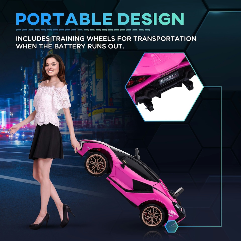 image 1 of HOMCOM Lamborghini SIAN 12V Electric Car for Kids w/ Remote Control