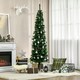 image 2 of HOMCOM 6.5FT Artificial Slim Christmas Tree with Pine Cones