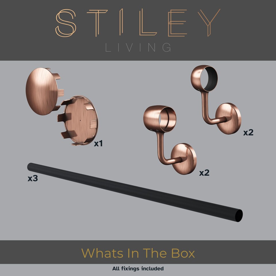 image 1 of Stiley Living Wall Mounted Handrail Kit, Banister System with Brackets and Fixings