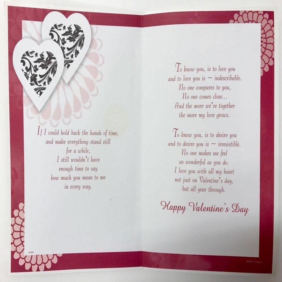 image 1 of I Love you so Much Sentimental Verse Valentine's Day Greetings card