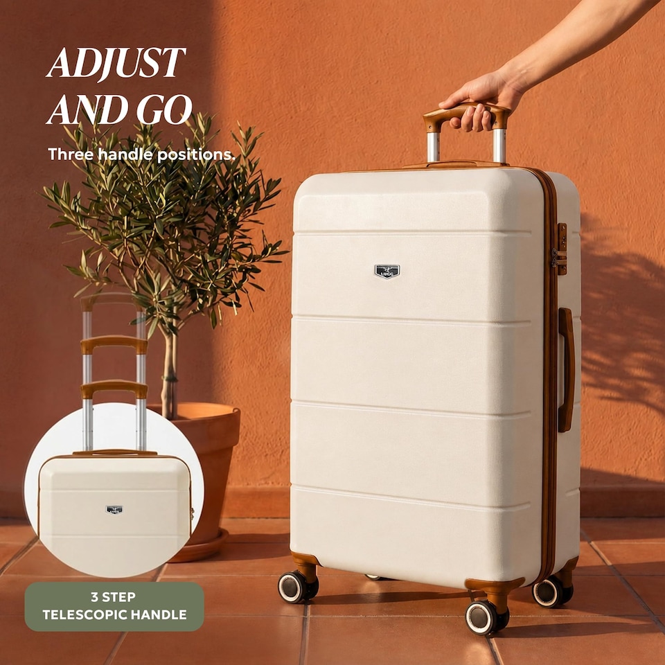 image 1 of Lugg Jetset Lightweight Hard Shell Suitcase ABS 4 Wheels TSA Lock (86x58x31cm)
