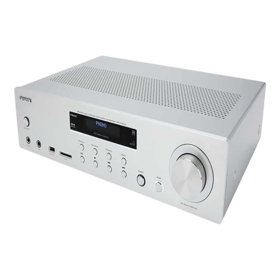 Aiwa Hi-Fi Amplifier AMU-120BTSL (Silver) - AIWA - AMU-120BTSL