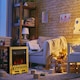 image 6 of HOMCOM Electric Fireplace 1 & 2KW LED Fire Flame for Living Room Golden | Gold