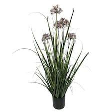 95cm Artificial Grass Plant Potted with Flower Detail