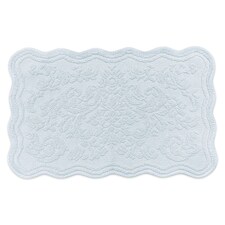 Gracie Floral Jacquard Scalloped Bath Mat
