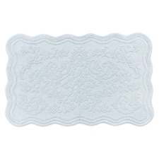 Gracie Floral Jacquard Scalloped Bath Mat