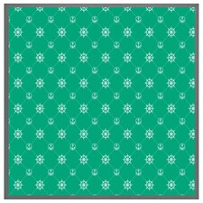 Nautical elements on green (Picutre Frame) Grey | L