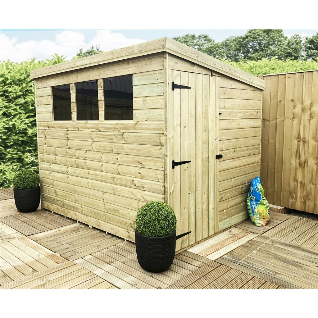 7 x 4 Garden Shed Pressure Treated T&G PENT Wooden Garden Shed - 3 ...