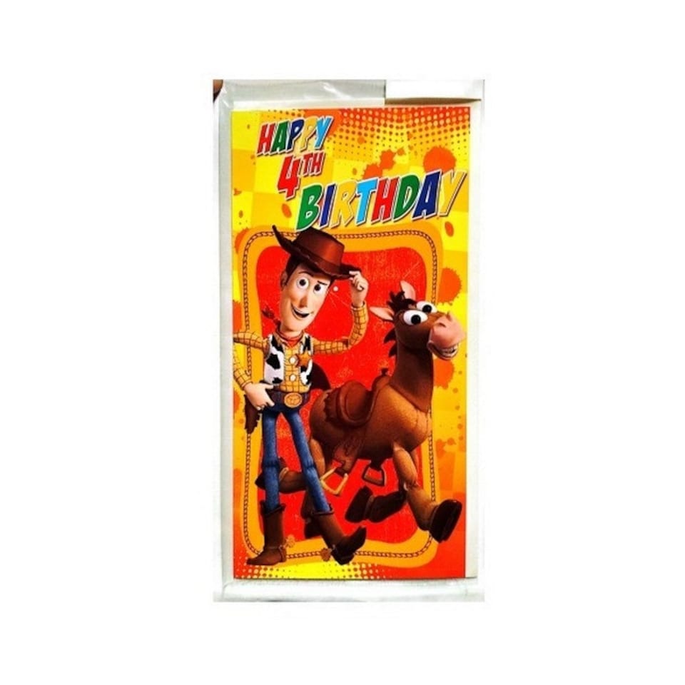 Toy Story 4th Birthday Greetings Card - Orange/Yellow - One Size