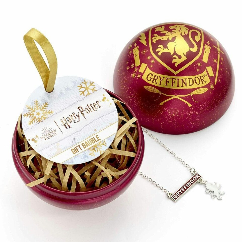 Harry Potter Gryffindor Christmas Bauble - Maroon/Gold - One Size