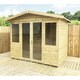 image 2 of 7 x 11 Pressure Treated Tongue And Groove Apex Summerhouse + Overhang Safety Toughened Glass (7' x 11' / 7ft x 11ft) (7x11)