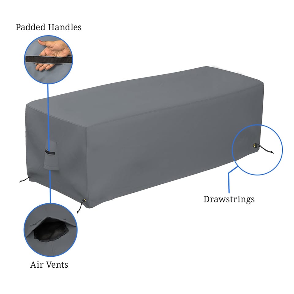 image 1 of Covers&All Rectangular Fire Pit Cover, Rectangle shape, 32 in L x 22 in W x 17 in H, Grey