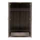 image 3 of Lisbon 2 Door Wardrobe - L53.5 x W81.5 x H187 cm - Black Wood Grain Grey