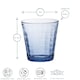 image 3 of Duralex Prisme Drinking Glasses - 220 ml Tumblers for Water, Juice - Blue - Pack of 4 Blue