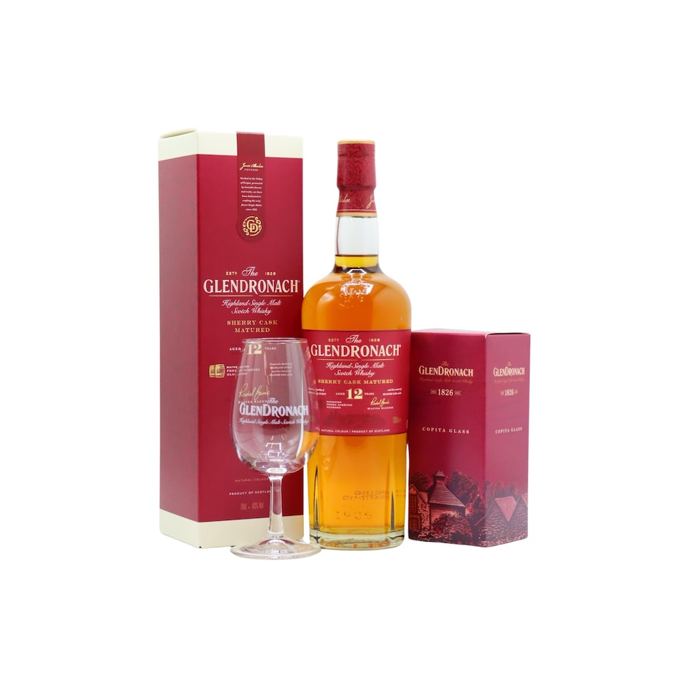 Glendronach - Highland Single Malt 12 year old Whisky (Includes Tasting Glass)