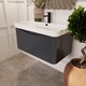 image 4 of Balterley Arch Modern Bathroom Wall Hung 1 Drawer Vanity Unit & Ceramic Basin | Grey | Satin Soft Black