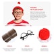 image 2 of Find Me - Top, Hat, Glasses & Crook - Wheres Wally Inspired Costume Red | XL