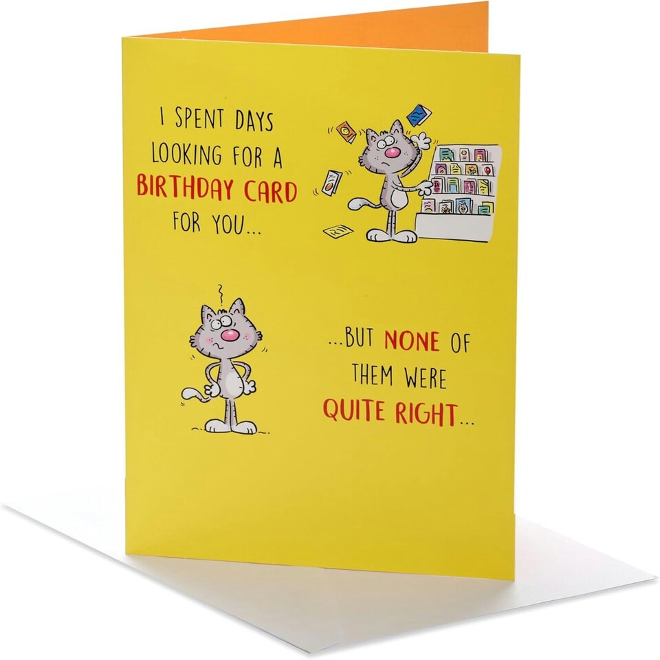 image 1 of Funny Cheeky Cat Design Giggles Birthday Card