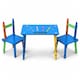 image 2 of Childrens Wooden Crayon Table and Chairs Set Kids Room Furniture