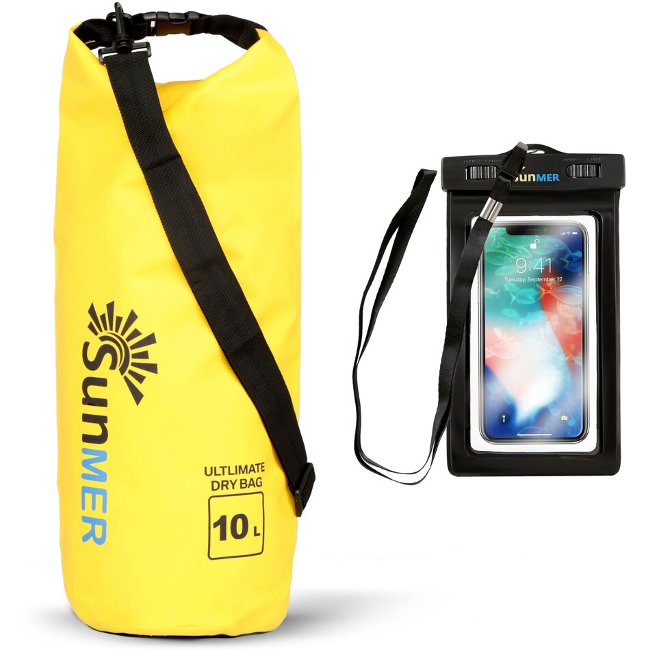 image 1 of SUNMER Waterproof Dry Bag with IPX8 Phone Case - Roll-Top, Adjustable Strap, 5L/10L/20L/30L