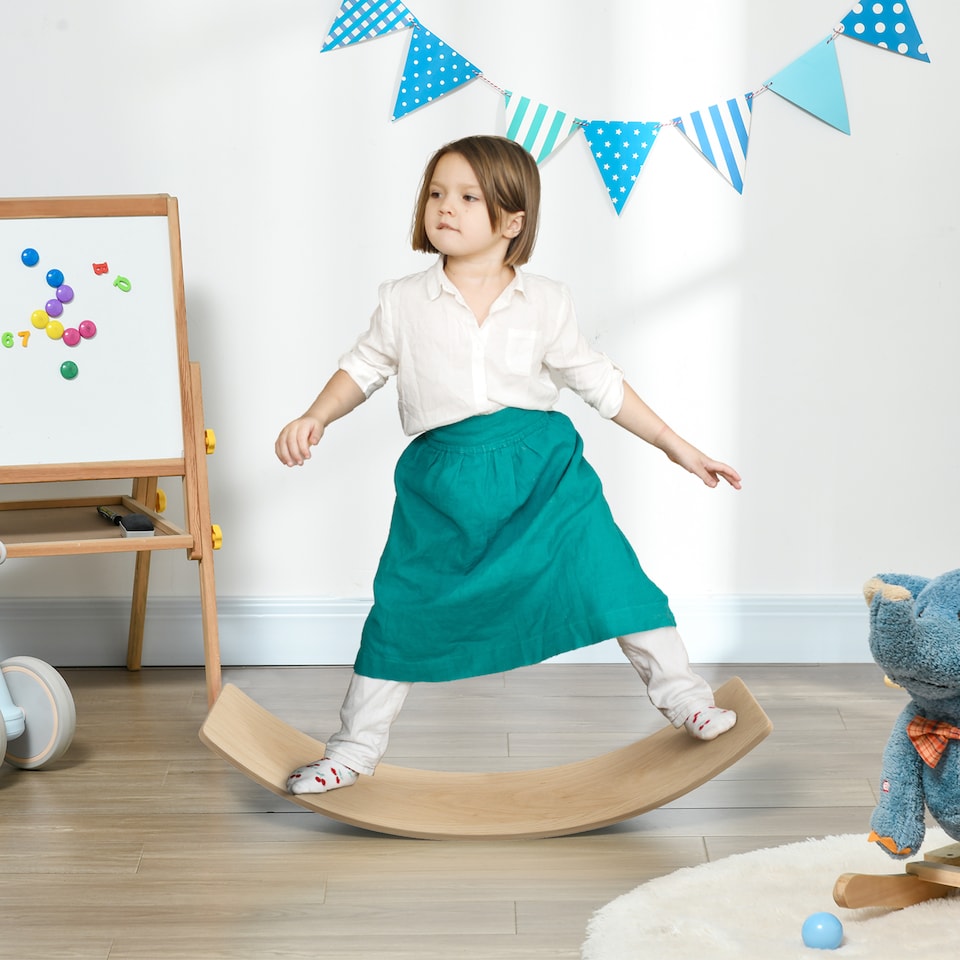 image 1 of AIYAPLAY Kids Wooden Balance Board for Children, for 3-8 Years Old
