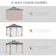 image 4 of Outsunny 3 x 3 m Outdoor Polycarbonate Gazebo Double Roof Hard Top Gazebo with Galvanised Steel Frame Nettings Curtains for Garden Lawn Patio and Deck Khaki