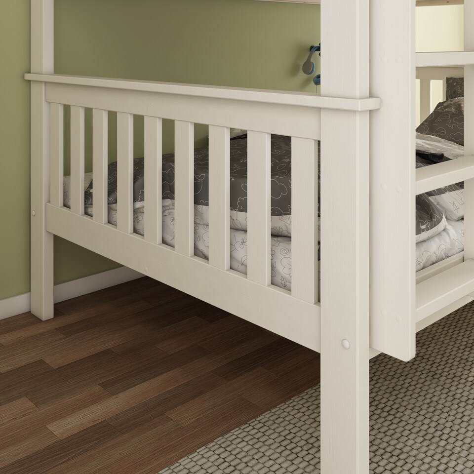 image 1 of Oslo White Quadruple Sleeper Bunk Bed And Noah Memory Foam Mattresses