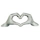 image 3 of Hands Love Gesture Sculpture Antique-Silver Colour Life-Size 26cm/10'' Expression of Appreciation Love Valentine's Day I appreciate I love you Wedding Present