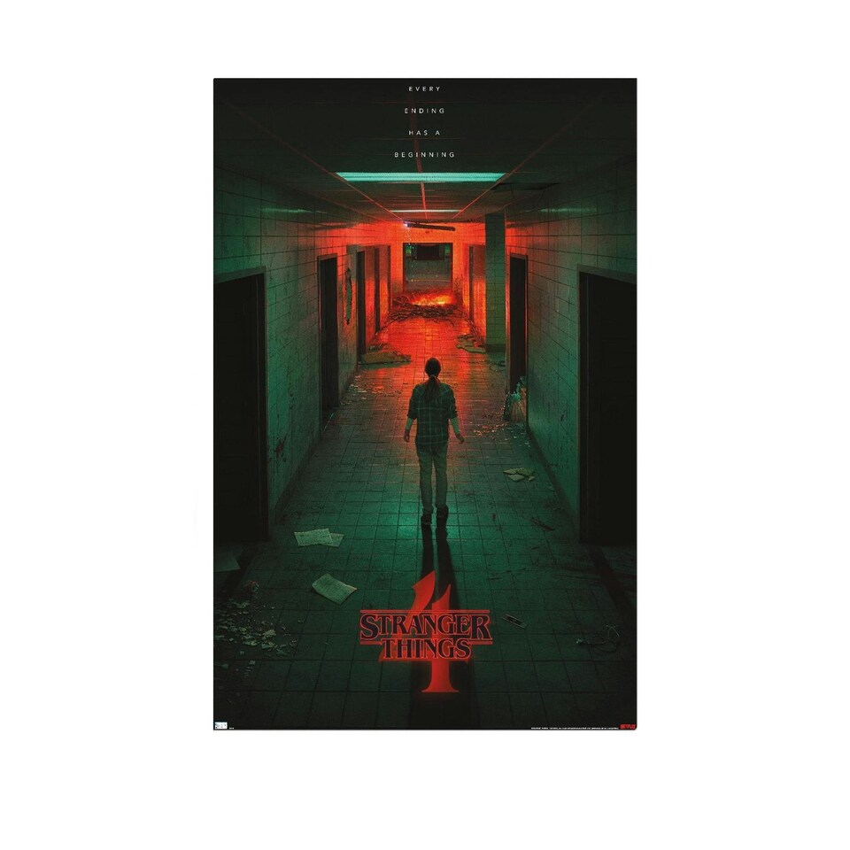 image 1 of Stranger Things Hawkins Lab Poster - Green/Red - 91cm x 61cm