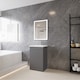 image 8 of AICA 500mm Matte Anthracite Bathroom Vanity Unit With Basin Double Door Floor Standing Design Flat Packed