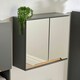 image 4 of Bathroom Cabinet Wall Mounted Mirrored Vanity Storage Organiser Grey