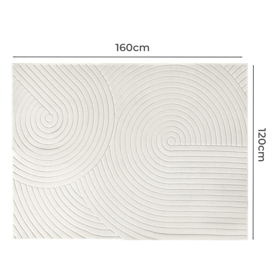 image 1 of Marlow 120x160cm Plush Velvet Area Rug Washable Non Slip Floor Mat Living Room | Cream | Cream