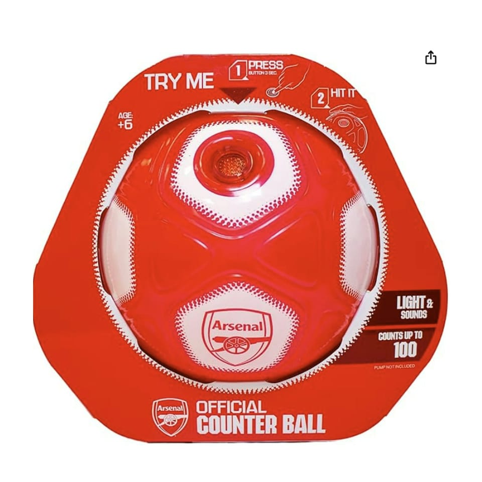 image 1 of Arsenal FC Smart Ball Counter Football - Red/White - One Size Red