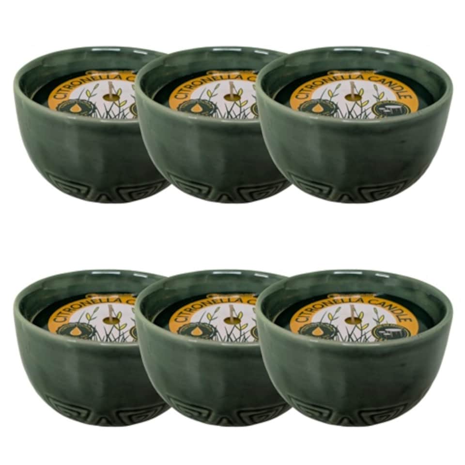 image 1 of Citronella Ceramic Candles (Green) | Green | 6 - Green | One Size | 6