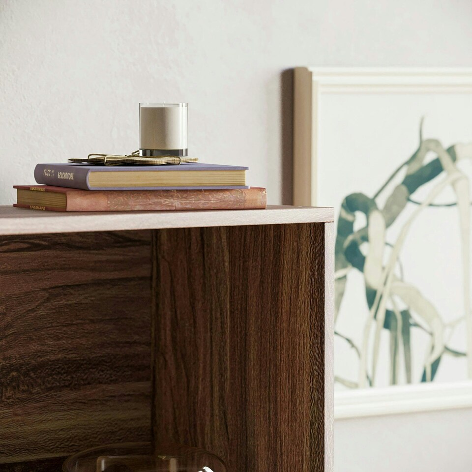 image 1 of Vida Designs Cambridge 3 Tier Medium Bookcase Display Storage, Walnut