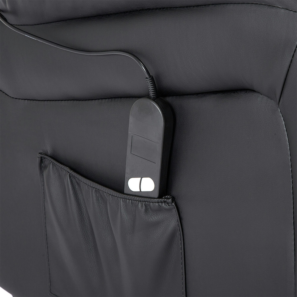 image 1 of Seattle Electric Single Motor Rise Recliner Bonded Leather Chair (Black)
