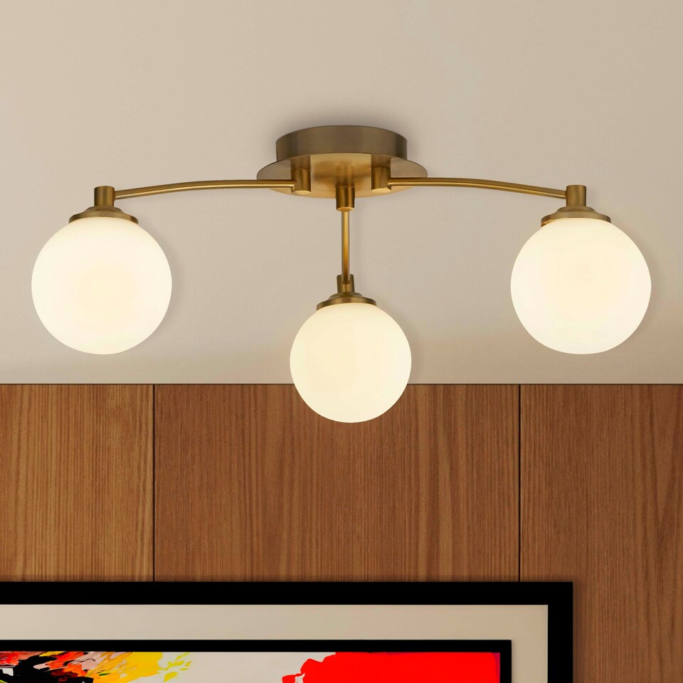 image 1 of OPAL AND BRASS 3LT CEILING