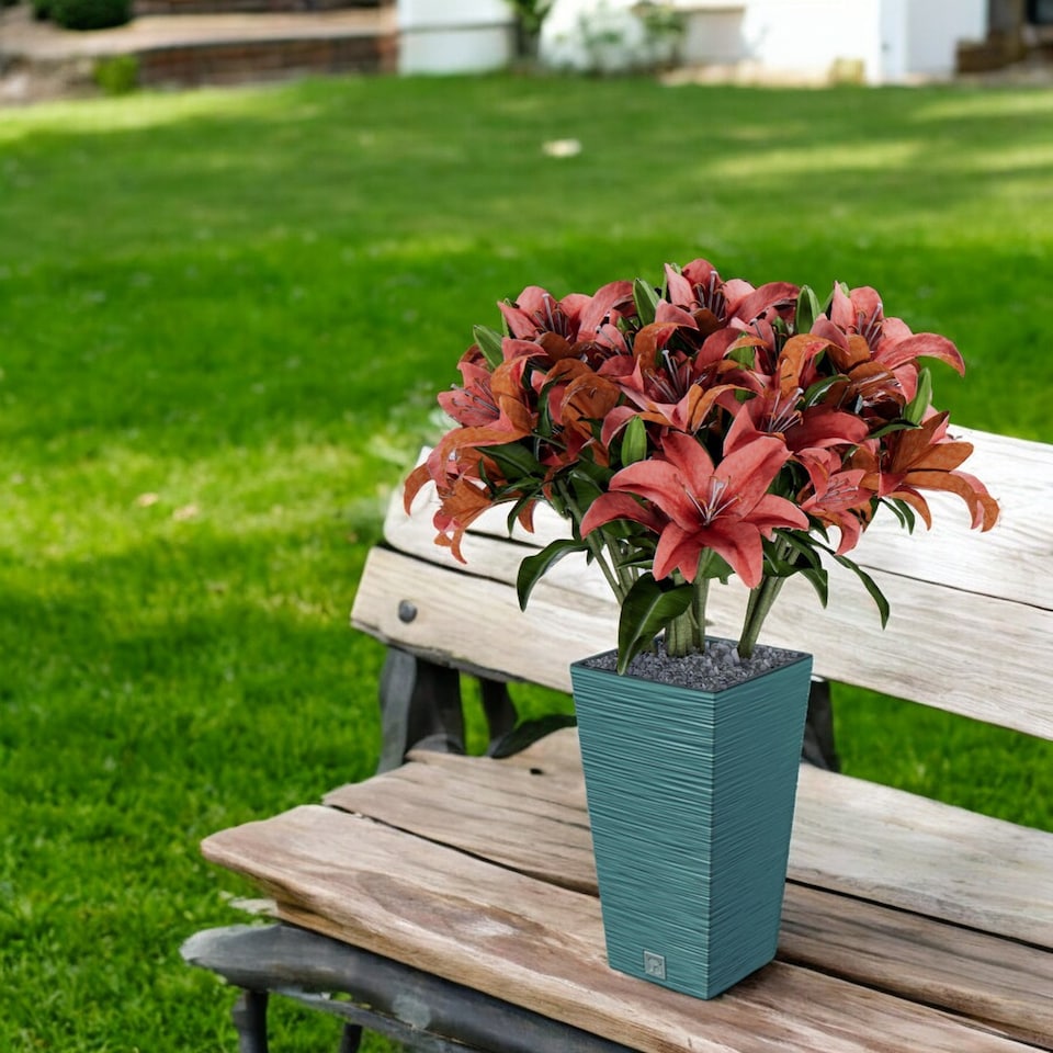 image 1 of FURU Square Tall Planters with Inserts - 38x20x20 cm | Blue | 1