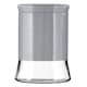 image 1 of Interiors by Premier Grey Steel Wrap Glass Storage Jar, 1500ml Capacity, Modern Design with Grey Steel Lid, Kitchen Storage