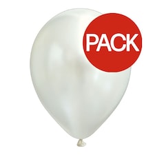 Kalisan Latex Pearlised Balloon (Pack of 2) - White - One Size