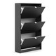 image 4 of Shoes Shoe Cabinet 3 Flip Down Doors and 2 layers in Matt Black