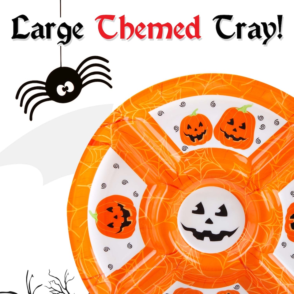image 1 of VFM e-Store Halloween Dip Tray with Decals - Lightweight Party Serving Dish