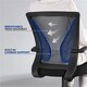 image 4 of Yaheetech Ergonomic Mesh Office Chair Mid-Back 360° Rolling Casters | Black