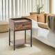 image 3 of Bedside Nightstand Table With Drawer Rustic Brown Brown