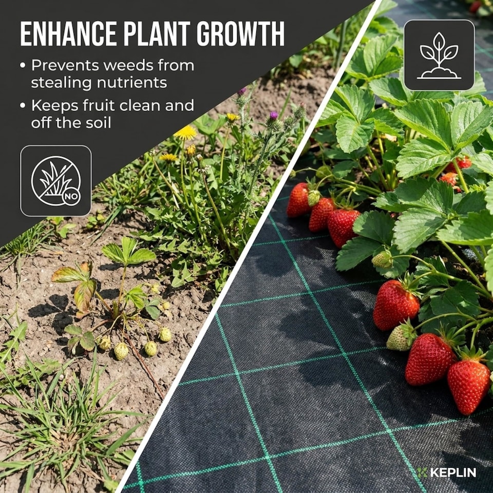 image 1 of Keplin Heavy Duty Weed Control Membrane 125gsm Woven Polypropylene Ground Cover