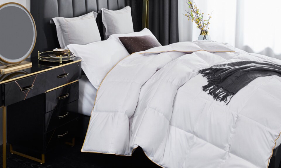image 1 of Ezysleep 13.5tog Premium Goose Feather and Down Duvet  - High-Quality Filling | White | White