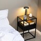 image 5 of Randolf Bedside Table in Black with Smoked Glass